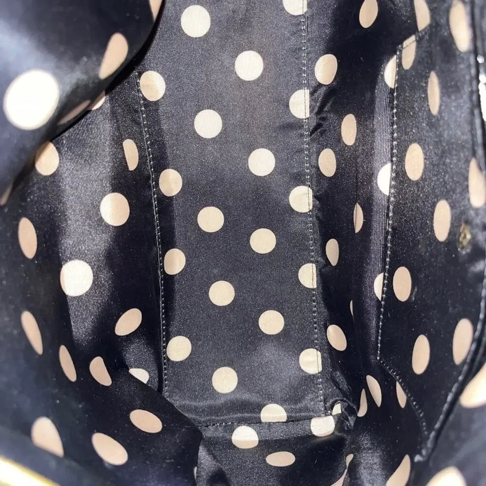Kate Spade Cedar Street Black Patent Dome Satchel Bag Detachable Strap Dust Bag